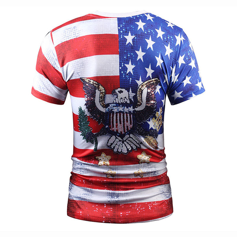 Casual Men's American Print Shirt