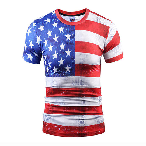 Casual Men's American Print Shirt